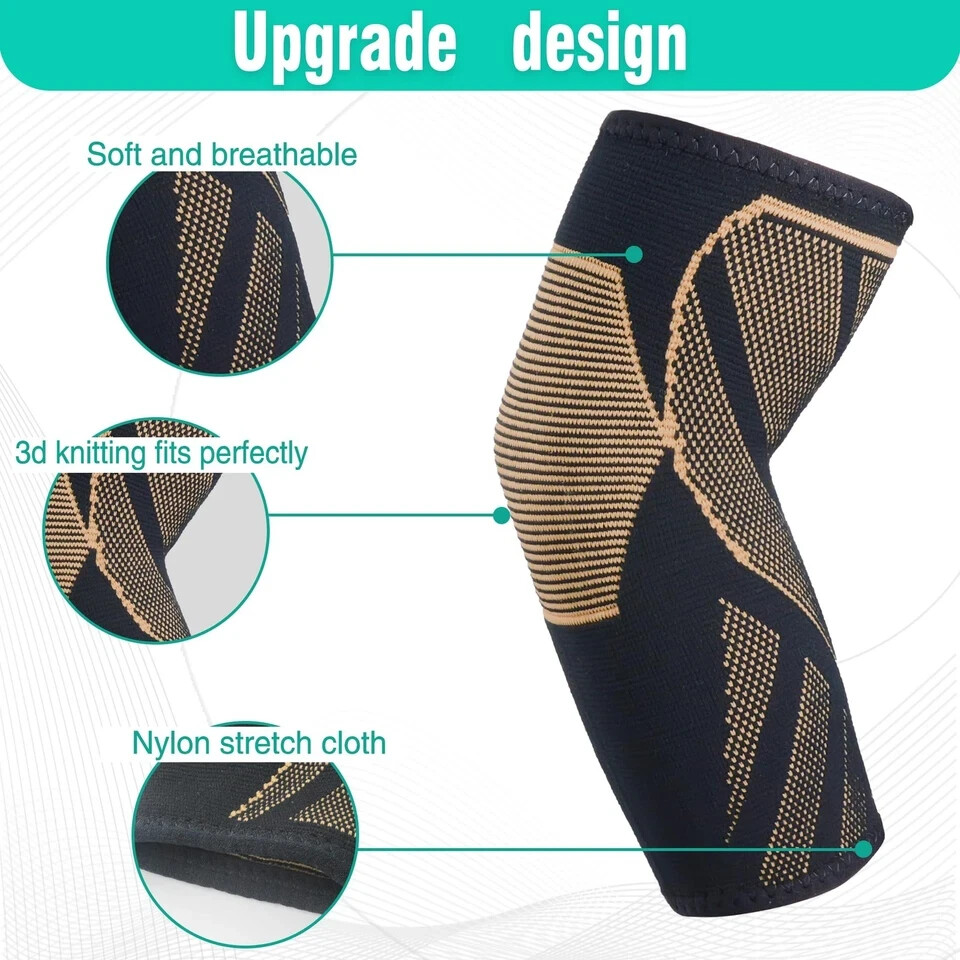 Arm Supports Sleeve,Elbow Compression Sleeve (2 Pair)，Tennis Elbow Braces for…