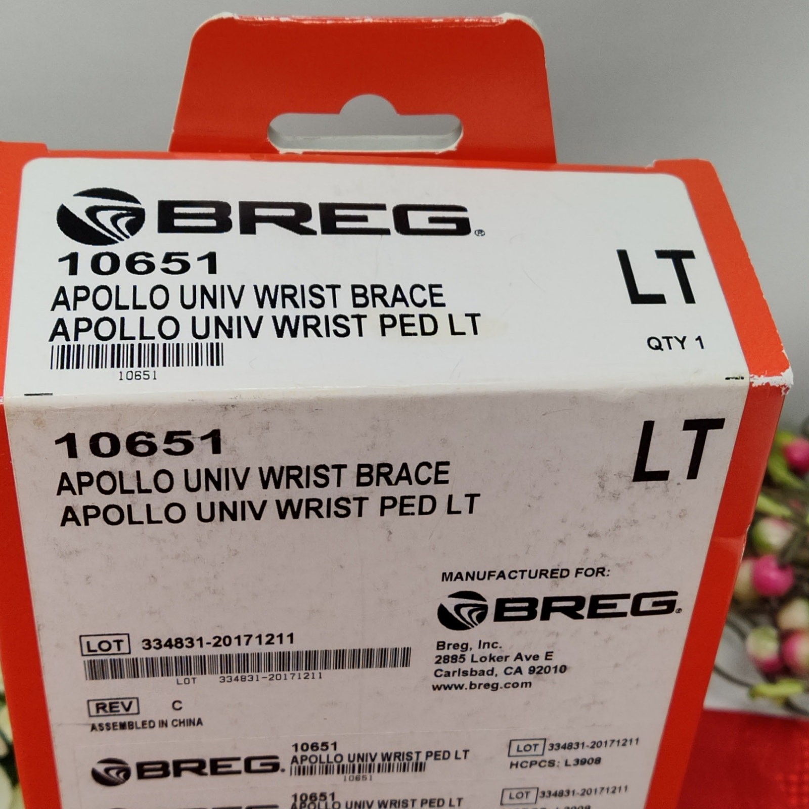 Pediatric BREG 10651 Apollo Universal LT Wrist Brace Left Black