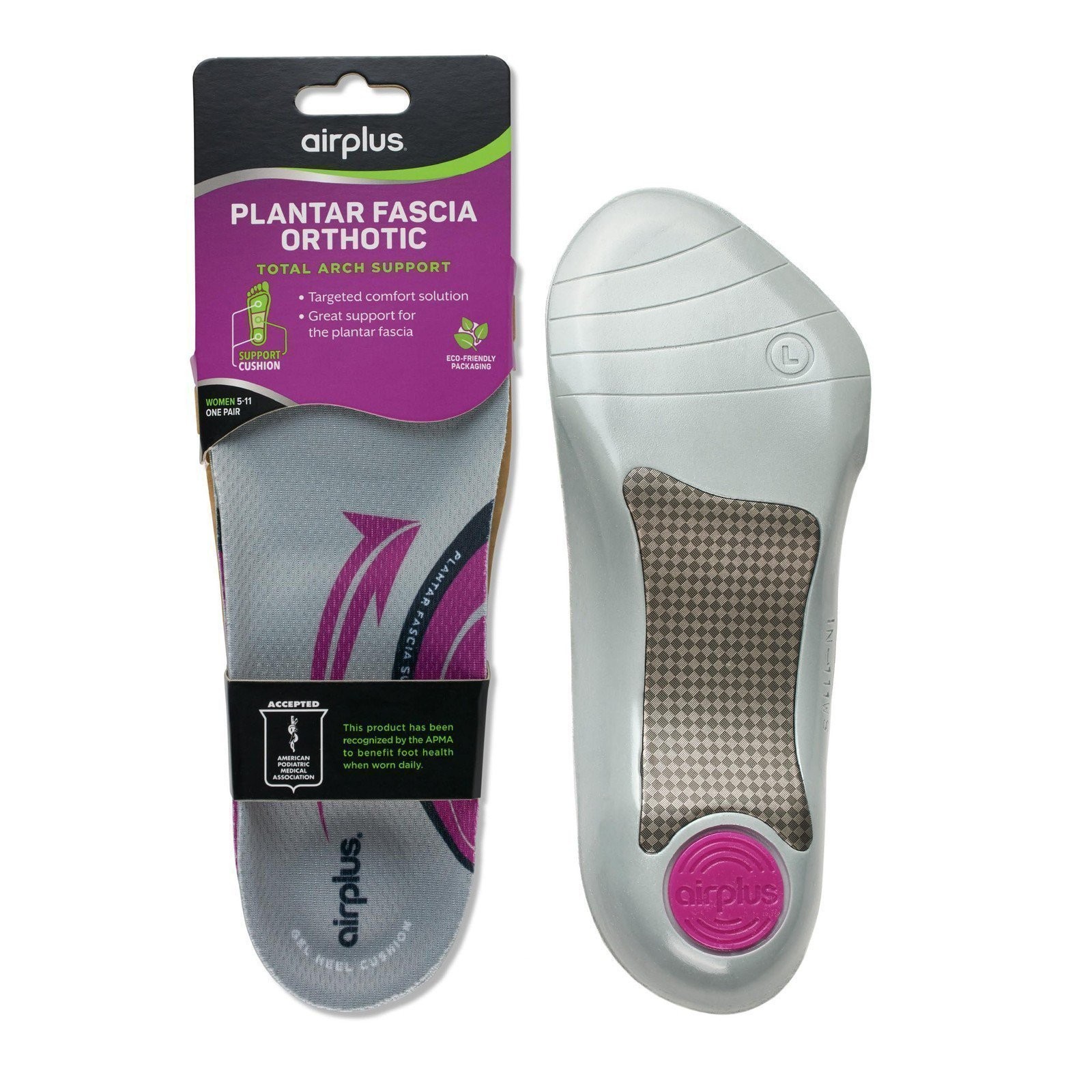 Airplus Plantar Fasciitis Total Arch Support Orthotic 3/4 Length Shoe Insole…