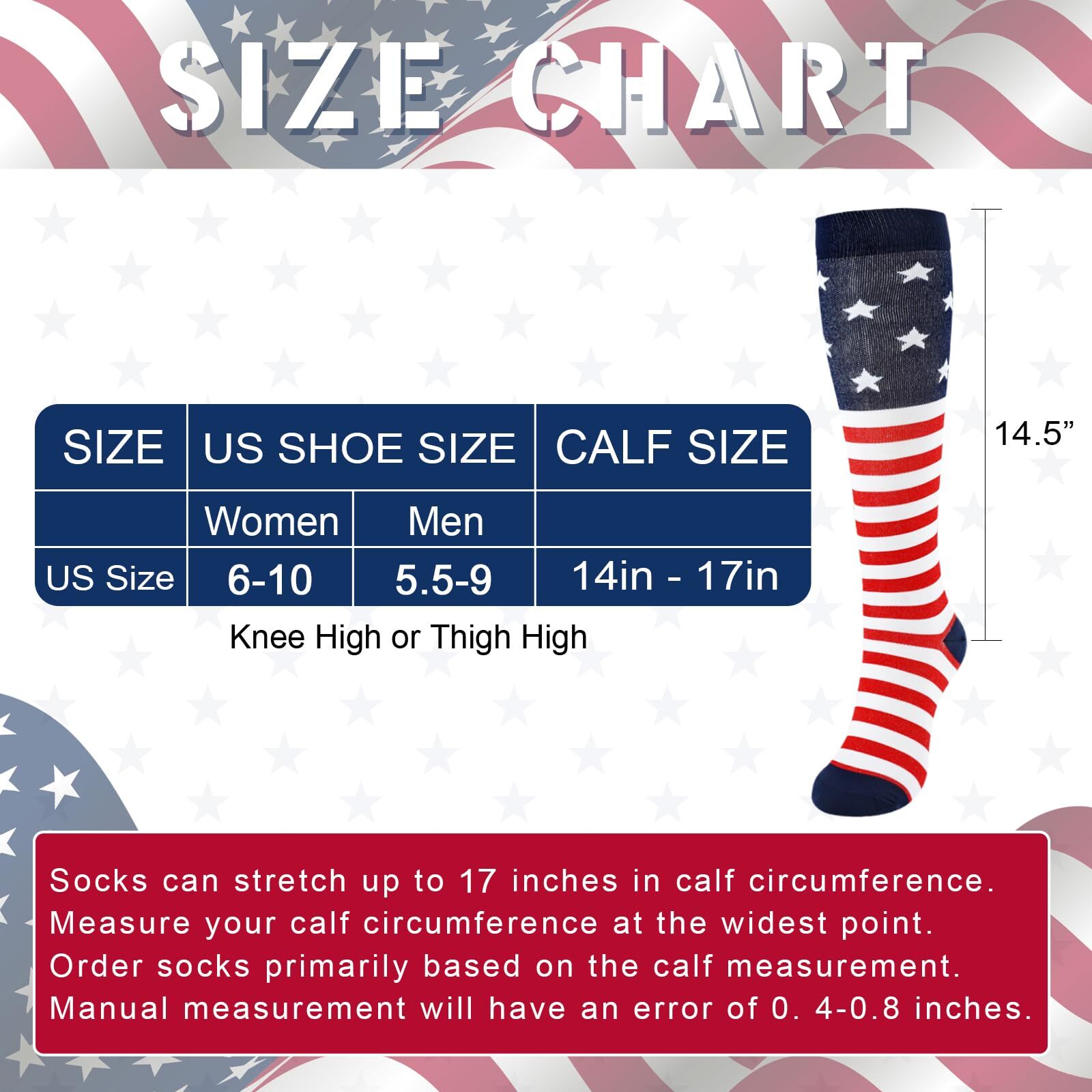 American Flag Compression Socks for Women Patriotic Knee High Socks for 4th o…