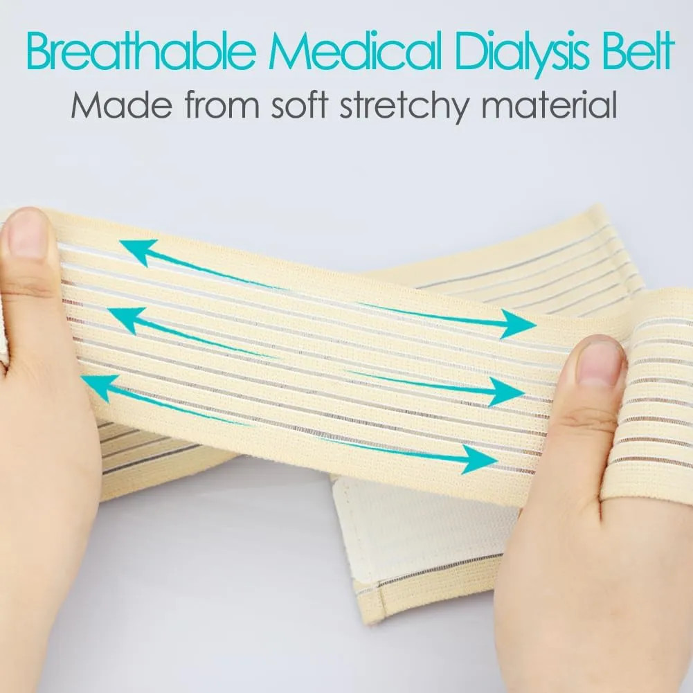 2 Pack Feeding Tube Belt G Tube Holder Protective Breathable Beige With Slit New