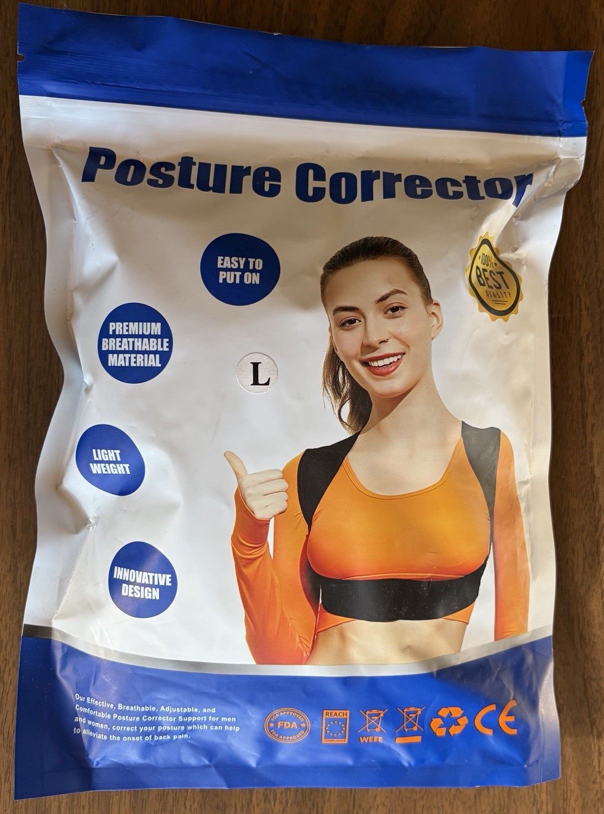 POSTURE CORRECTOR Ladies L for Back Shoulder L/XL 38″-44″ NIP Womens