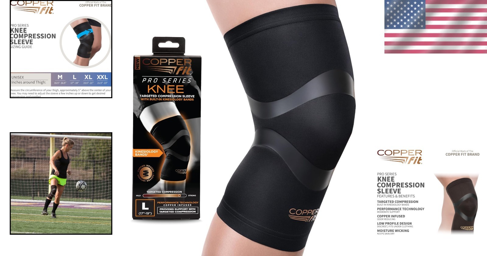 Pro Series Copper-Infused Knee Compression Sleeve – Lightweight Support for A…