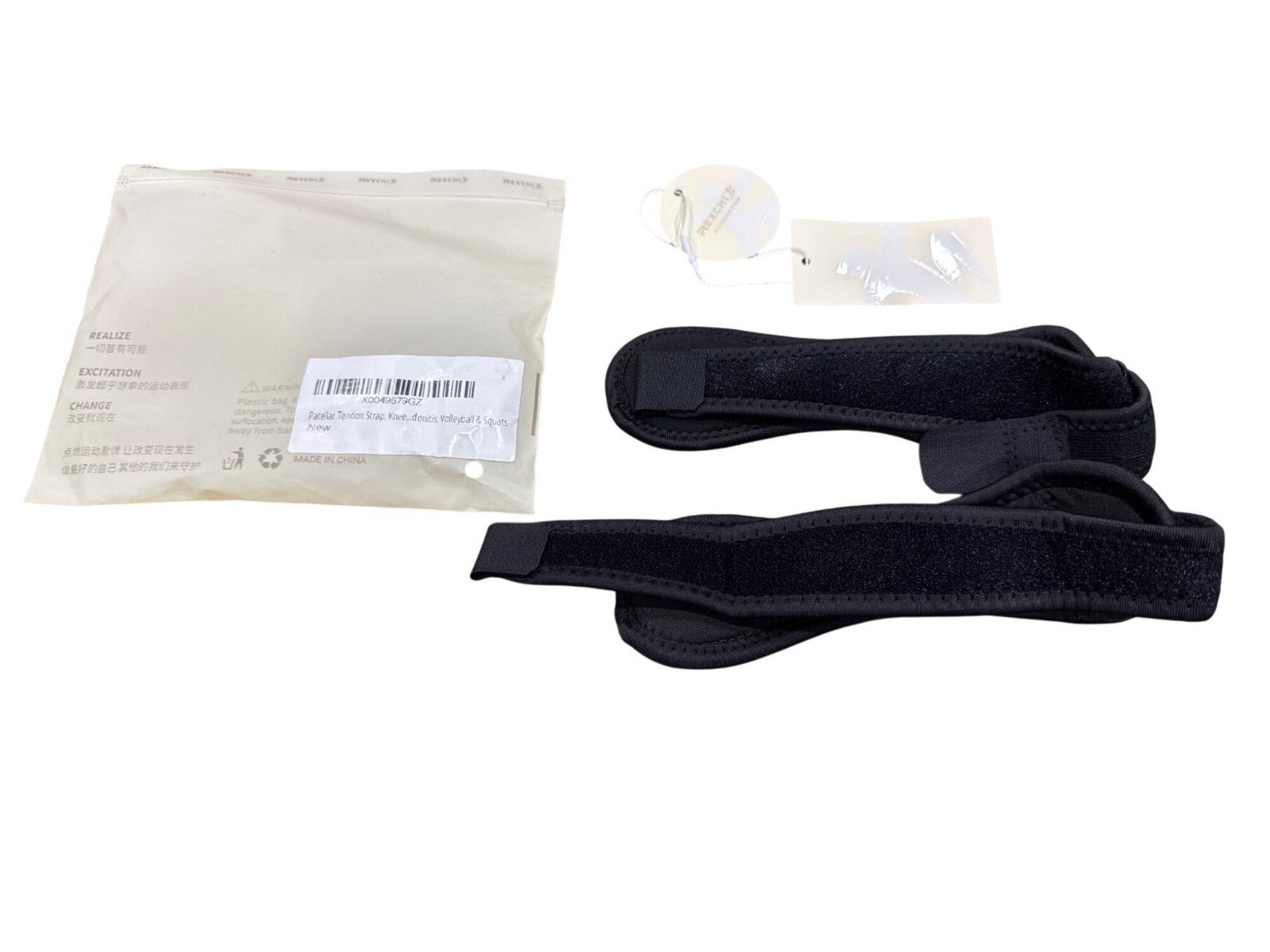 Rexchi Black Patella Tendon Knee Strap 2 – Pack, Knee Pain Relief Support Brace