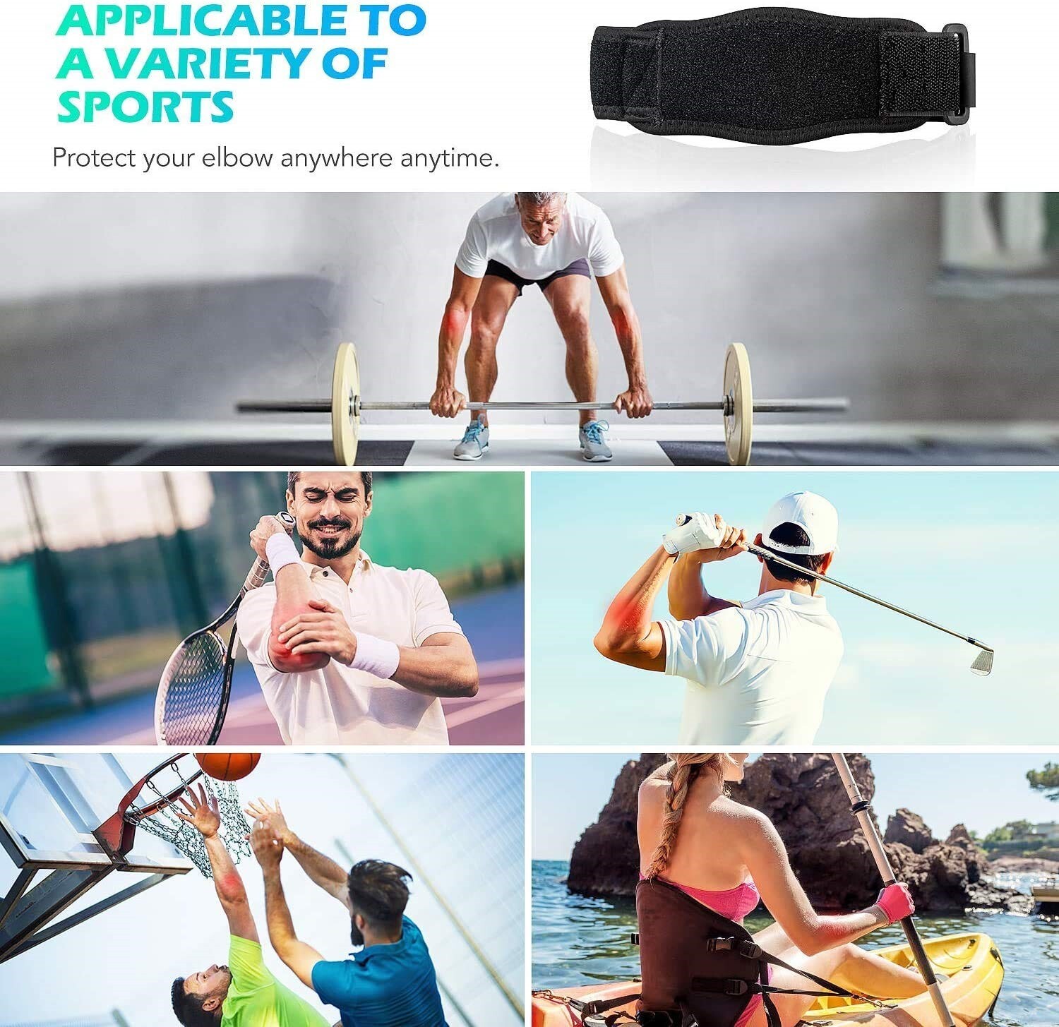 Custom – Fit Tennis Elbow Band – Address Arthritis,Tendonitis,Arm Joint Ailments