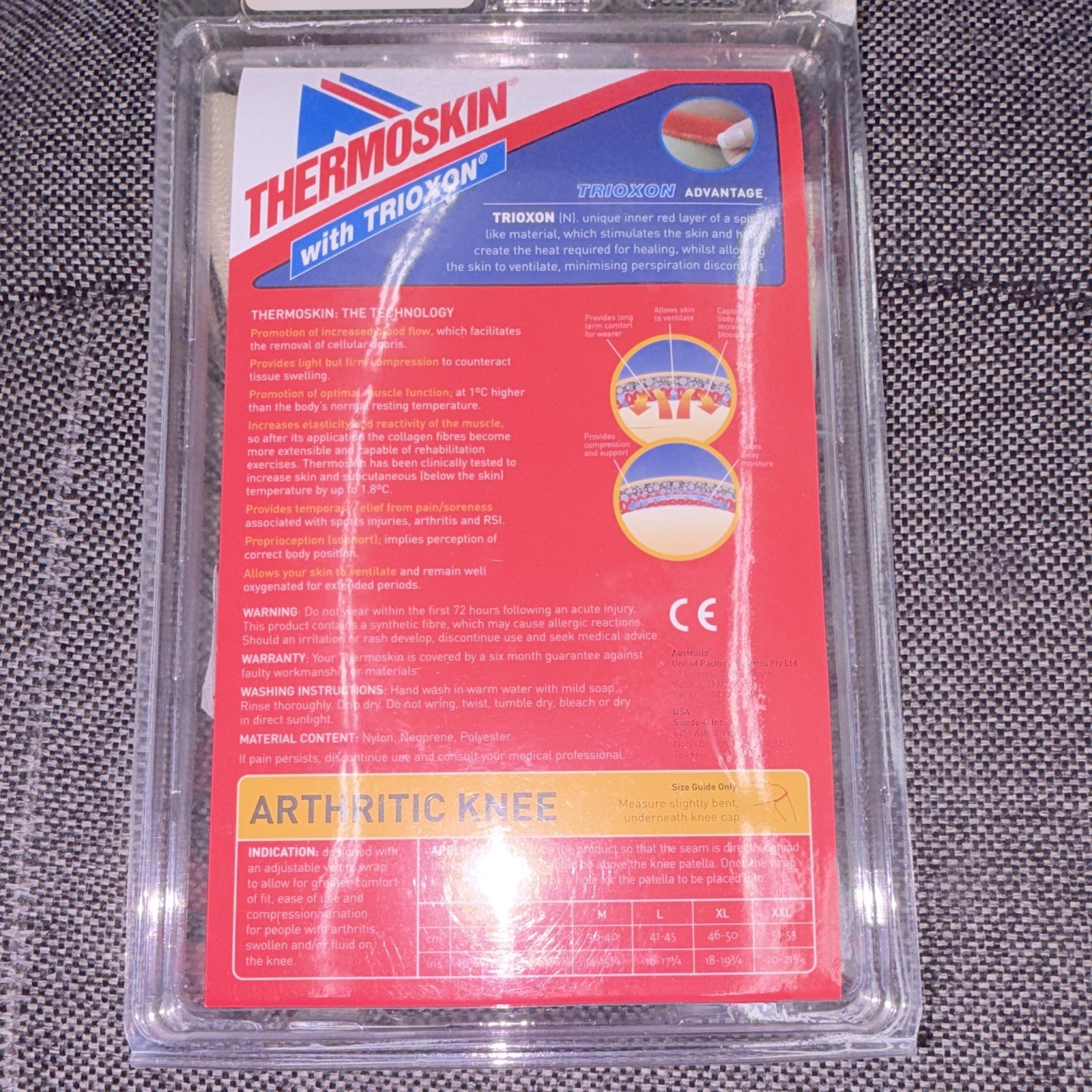 Thermoskin Arthritic Knee Wrap Brace w/ Trioxon, Adjustable, M, Beige 84300
