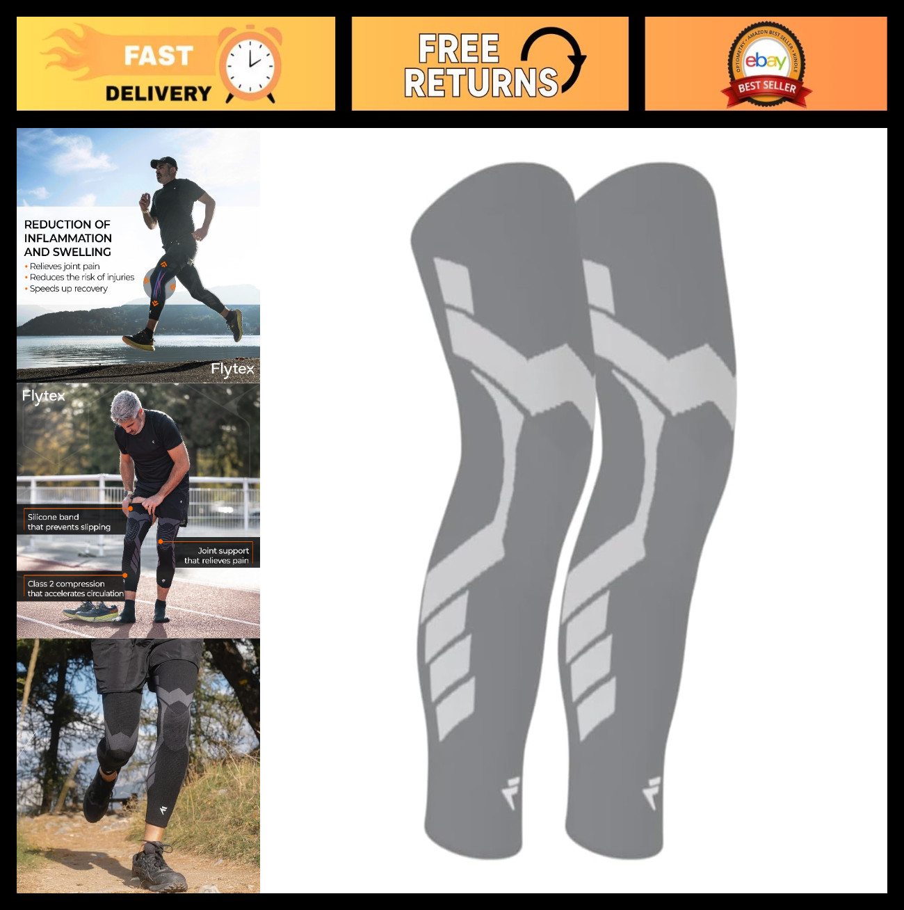 Knee Compression Sleeves for Pain Relief – Support for Osteoarthritis, Meniscus