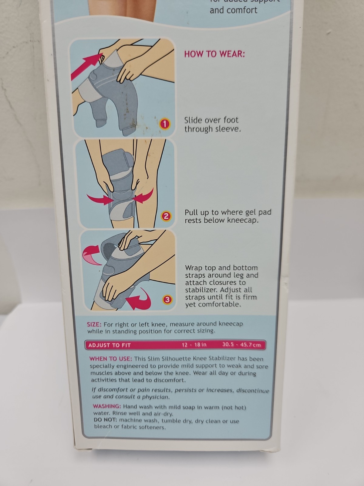 FUTURO For Her Knee Support Gray Slim Silhouette Knee Stabilizer New