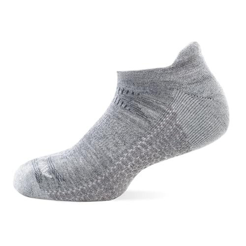 Alpaca Wool Running Socks – No Show Socks with Seamless Medium Grey-1-pair