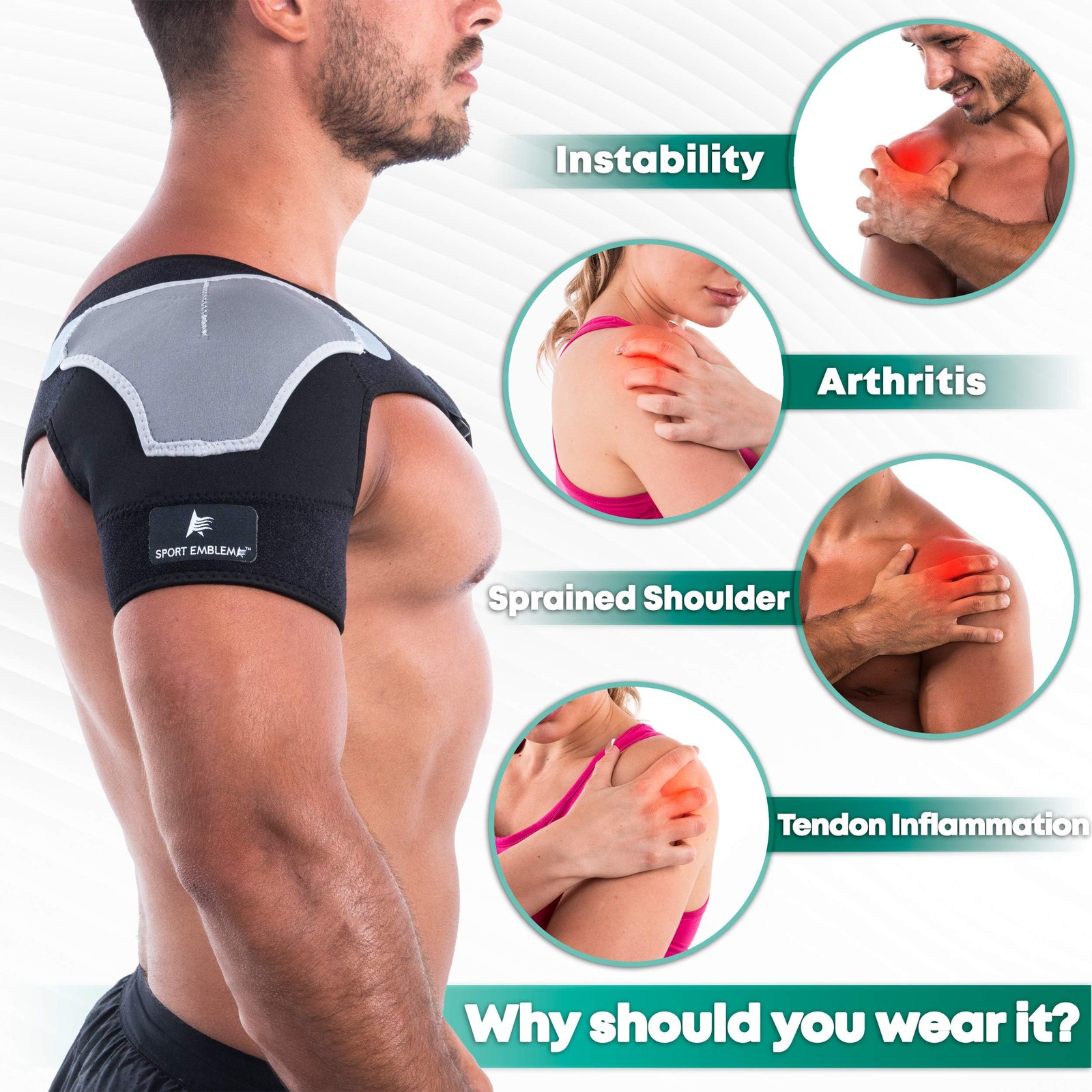 Rotator Cuff Shoulder Brace for Pain Relief & Support – Adjustable Arm Sling …