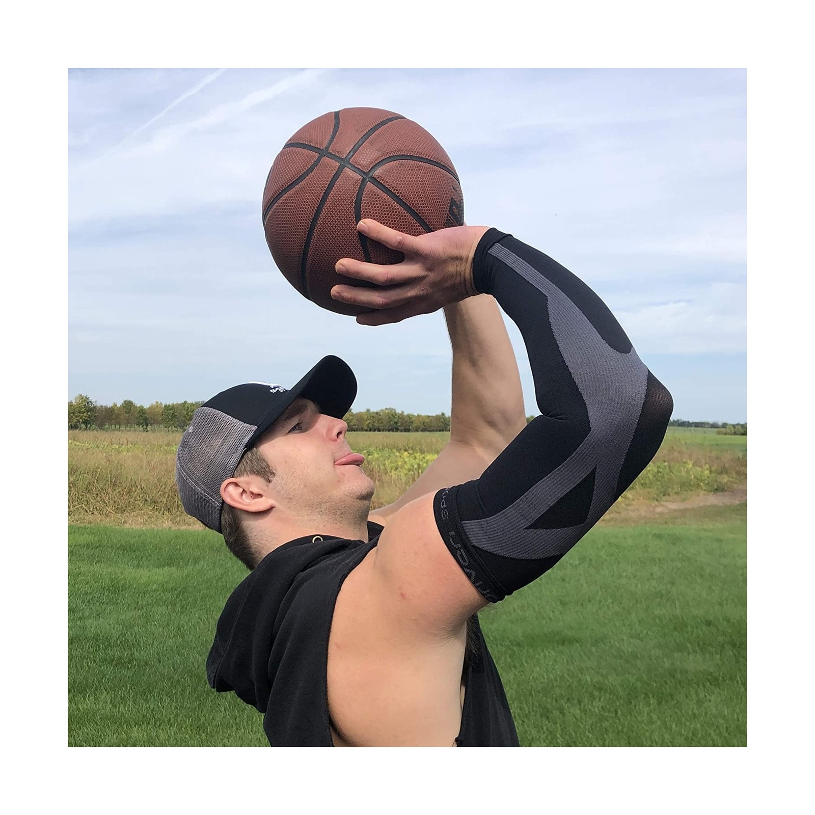Graduated Compression Arm Sleeve for Men Women – 20-30mmHG Lymphedema Compres…