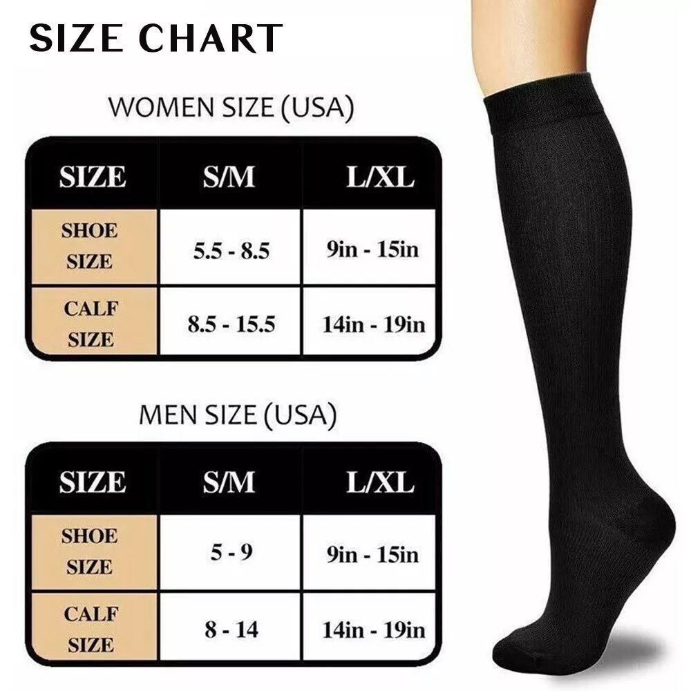 (3 Pairs) Compression Socks 10-15 mmHg Graduated Support Mens Womens S/M~L/XL…