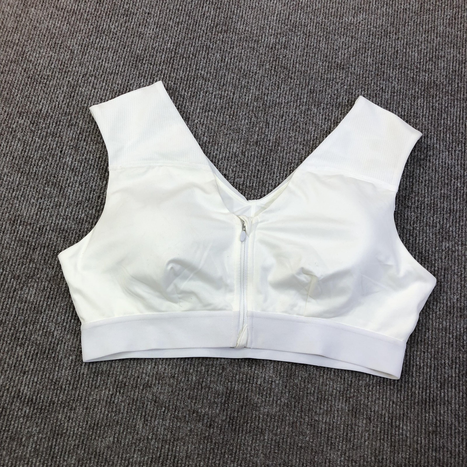 Tommie Copper Shoulder Support Compression Bra Womens XL White Zip Copper Znergy