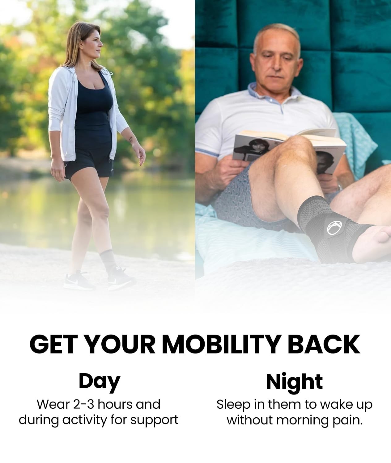Ankle Compression Sleeve & Brace for Plantar Fasciitis Relief | Breathable Suppo