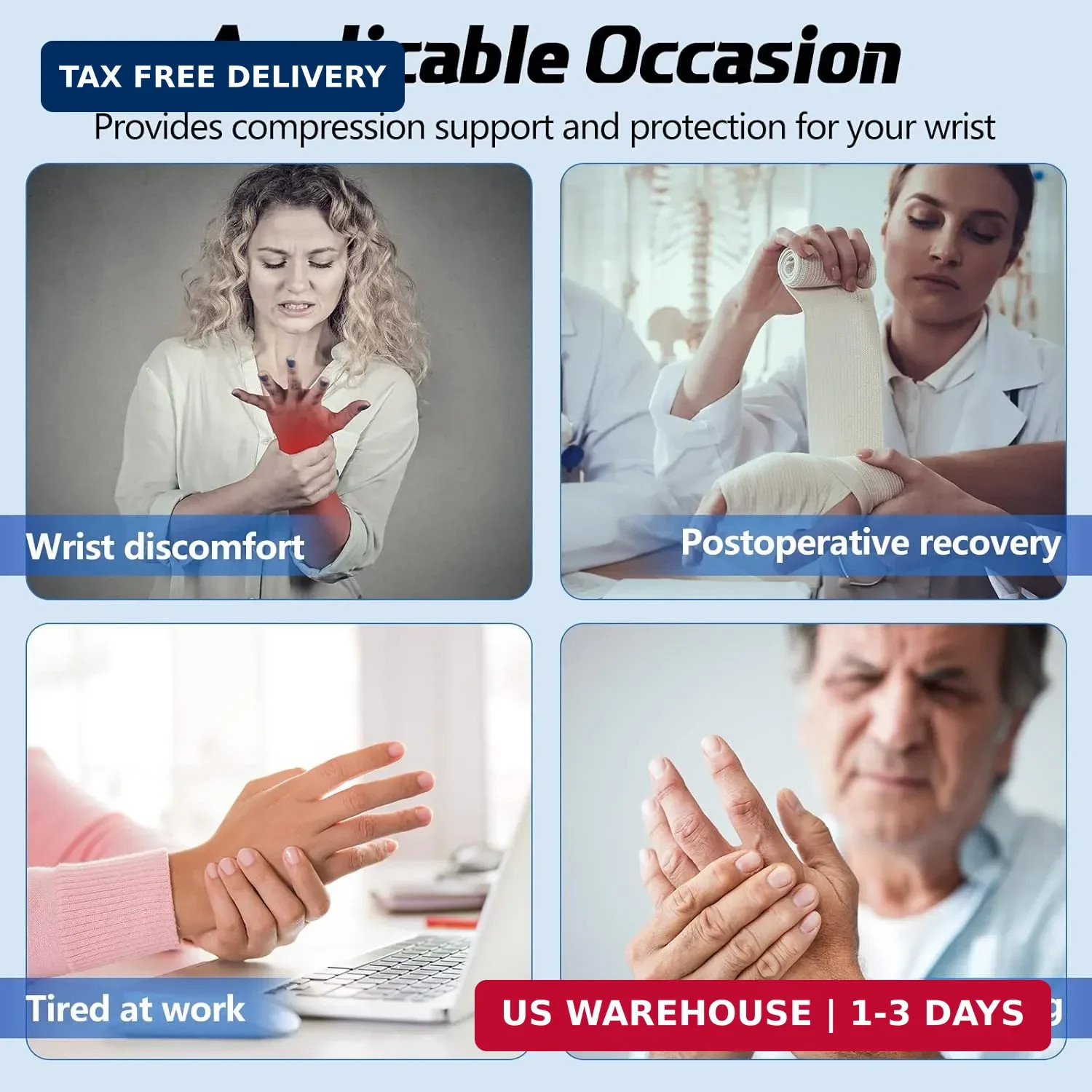 2 Pcs Wrist Brace for Carpal Tunnel Night Sleep Support Adjustable Wrist Splint