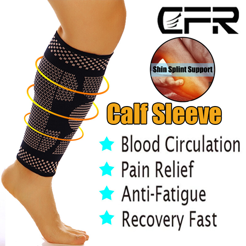 Copper Calf Sleeve Compression Brace Support Pain Relief Sport Arthritis Running