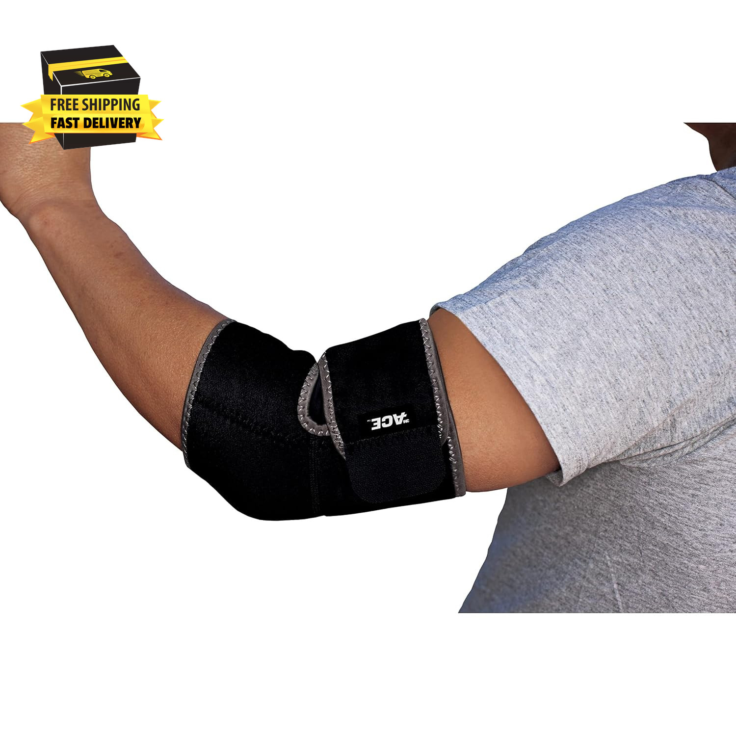 ACE Brand Adjustable Compression Elbow Support, Moderate Support for Weak, Sore