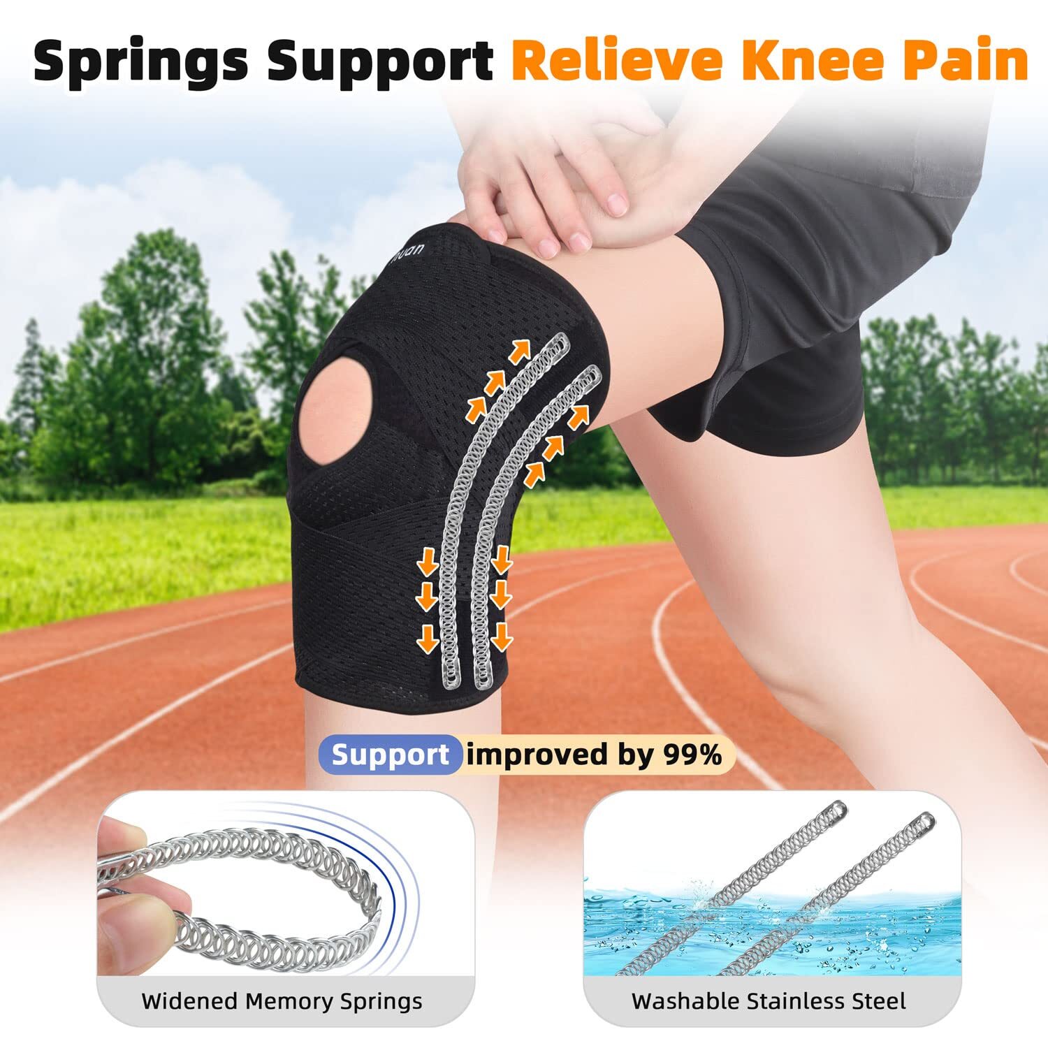 Knee Sleeve Compression Brace Support For Sport Bone Joint Pain Arthritis Relief