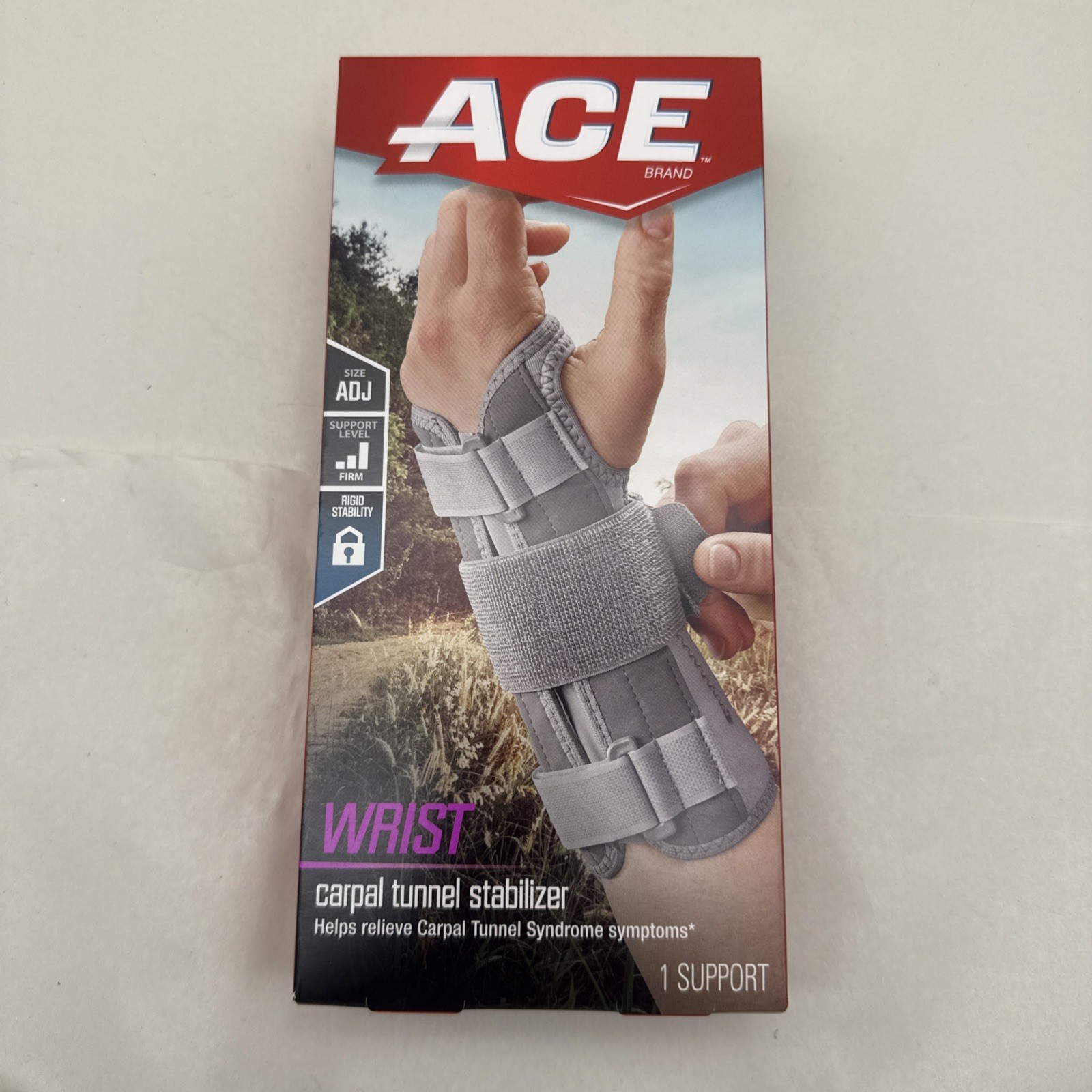 ACE Carpal Tunnel Wrist Stabilizer, Left Wrist, Firm Stability, All Day Wear New