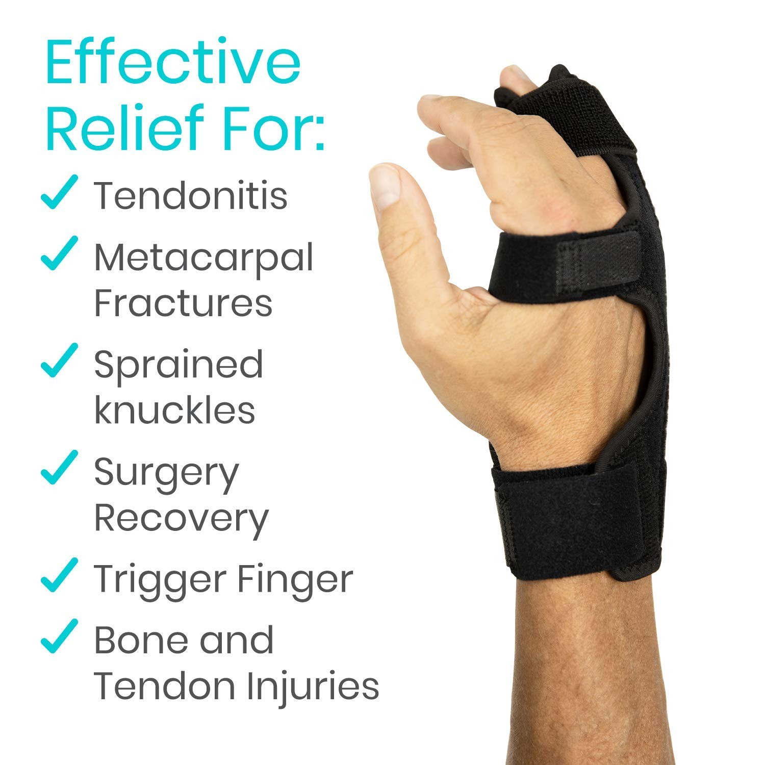 Metacarpal Splint Hand Brace Boxer Fracture Splint Adjustable Two Finger Brace