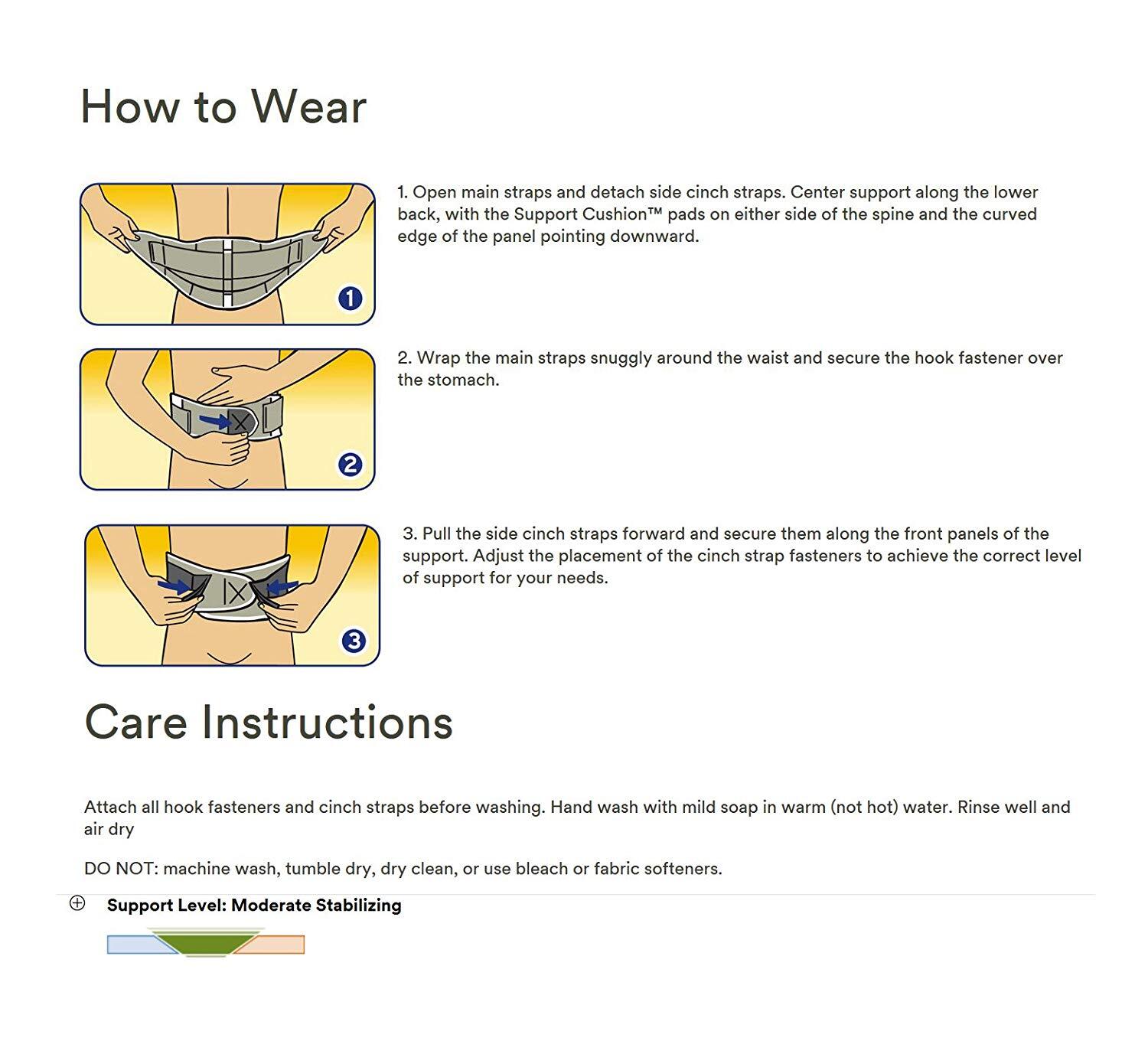 Futuro Stabilizing Back Support Lumbar Region Breathable Non-irritating Mat L-XL