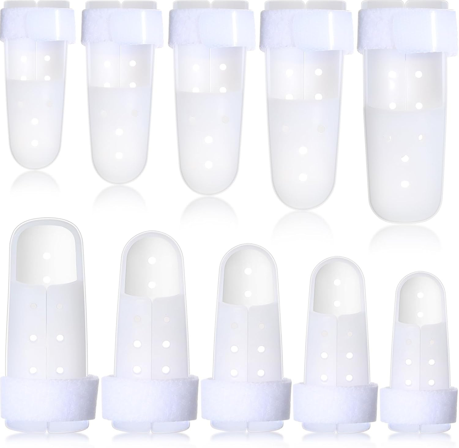 10 Pcs Finger Splints Mallet Finger Brace Joint Support Protector 5 Sizes