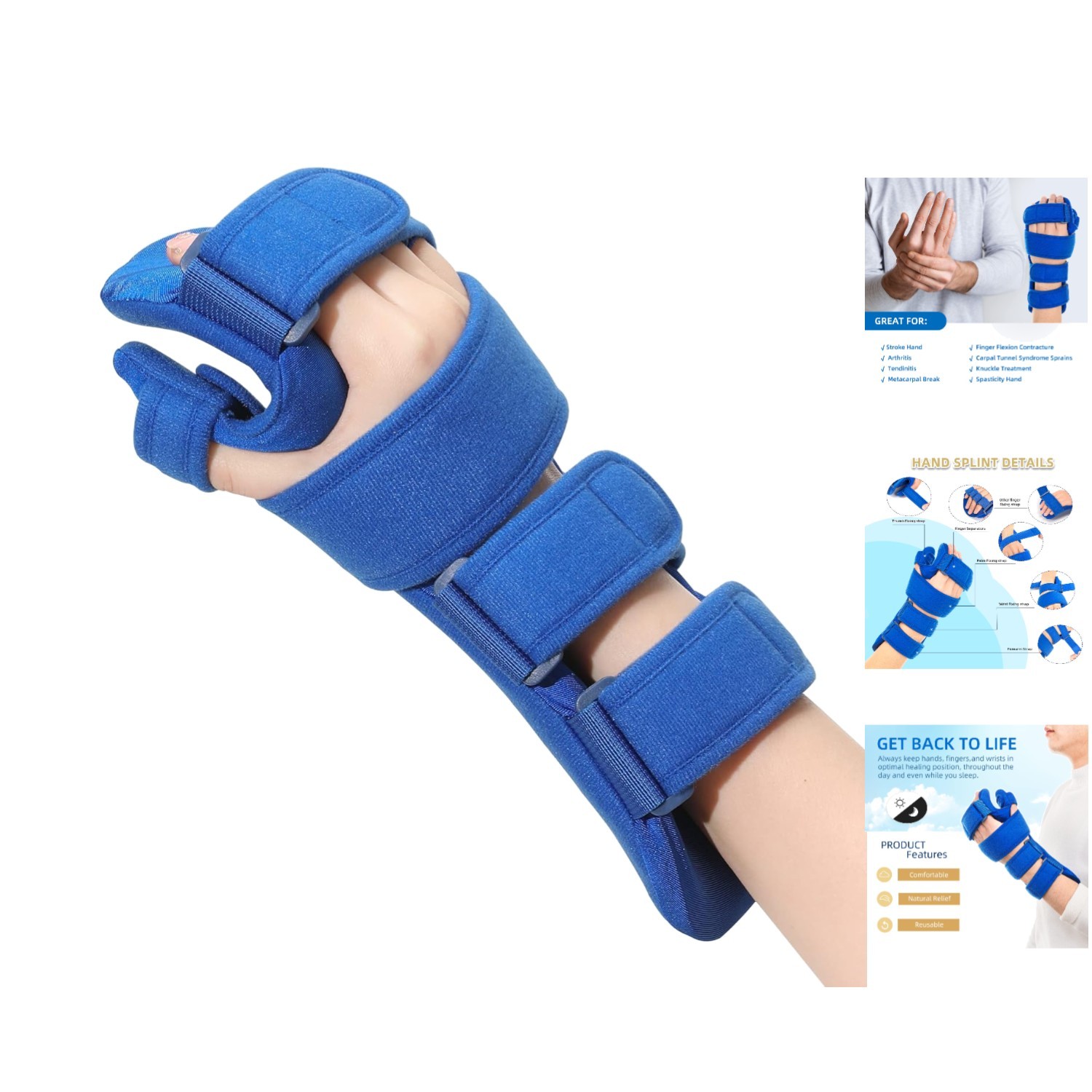 Breathable Resting Hand Brace – Ideal for Stroke, Arthritis & Tendonitis Relief
