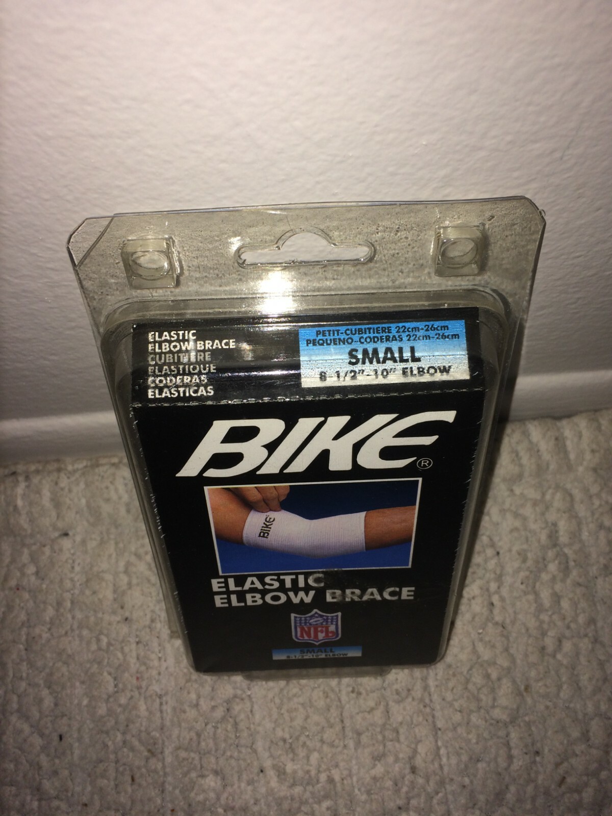 Bike NFL Elastic Elbow Support Brace White Sz Small 8-1/2″-10″ – NEW Sealed