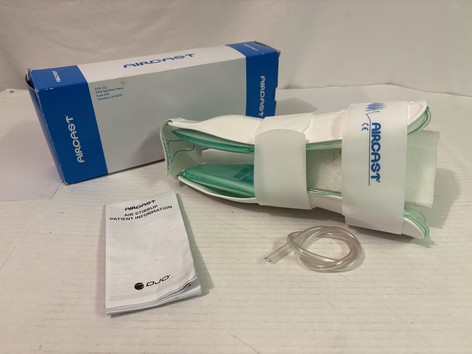Aircast Ankle Brace Large Right Foot Air Stirrup Support New w/ Box Manual Tube