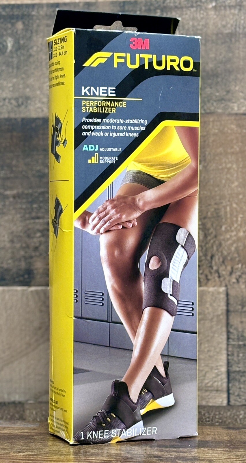 Knee Stabilizer Fits Left or Right Knee 13-17.5″ Futuro Black Adjustable NEW
