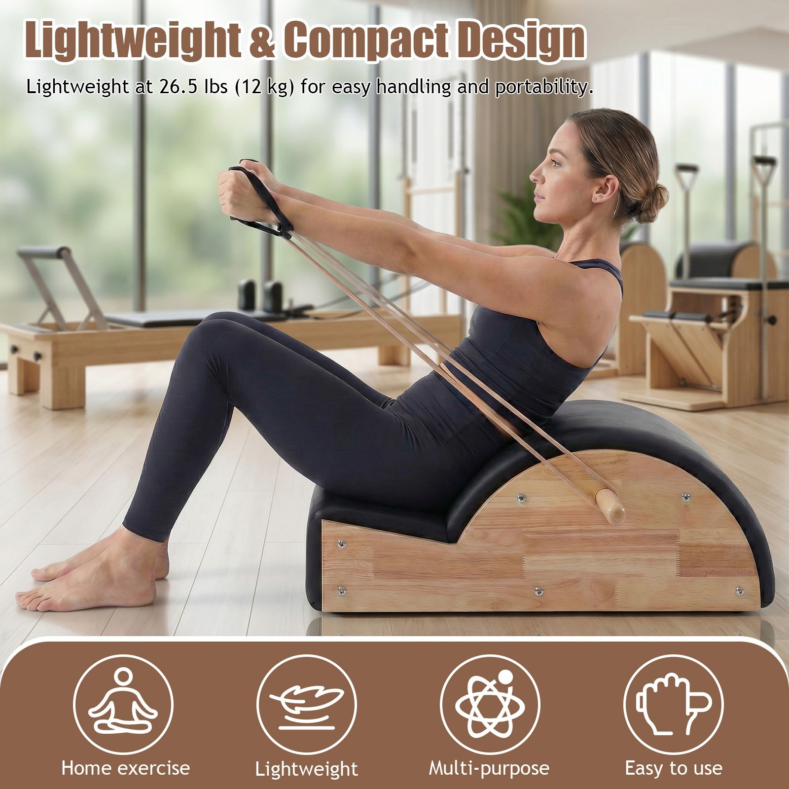 Pilates Spine Corrector Solid Wood Posture Corrector Reformer Wedge Fitness Pila