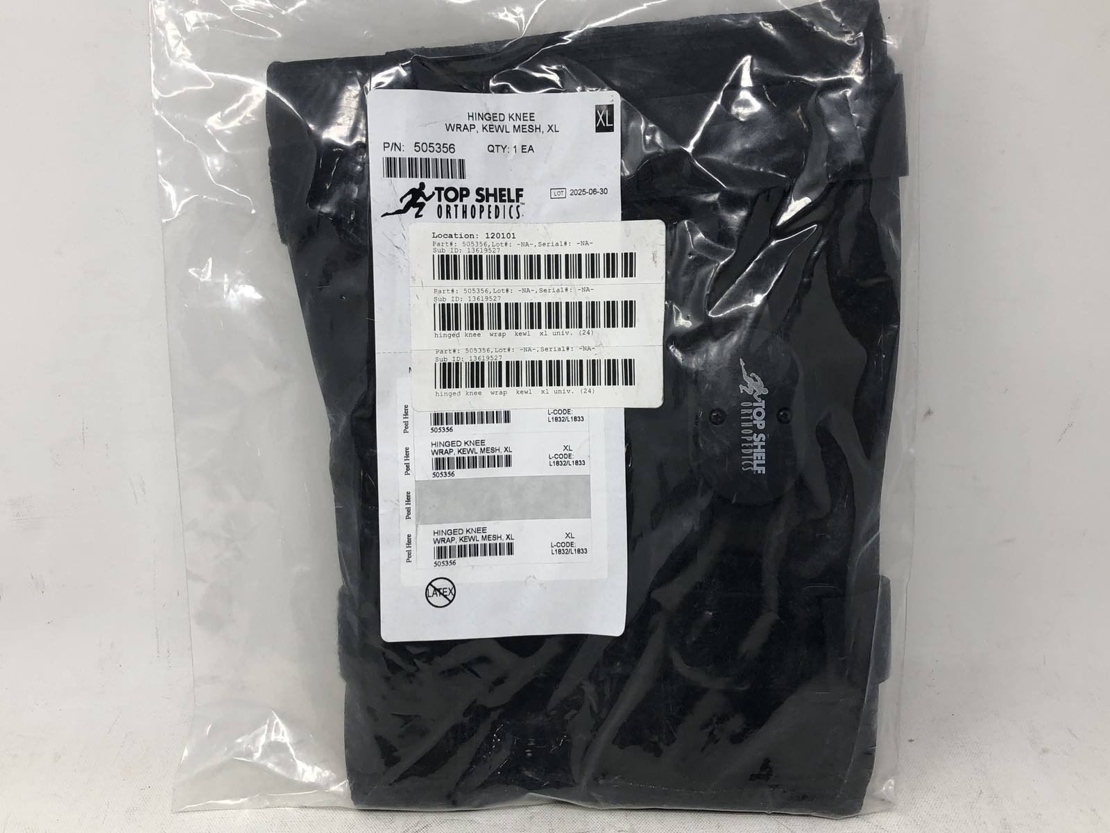 Top Shelf Orthopedics Hinged Knee Wrap Mesh Universal XL 505356 – Black