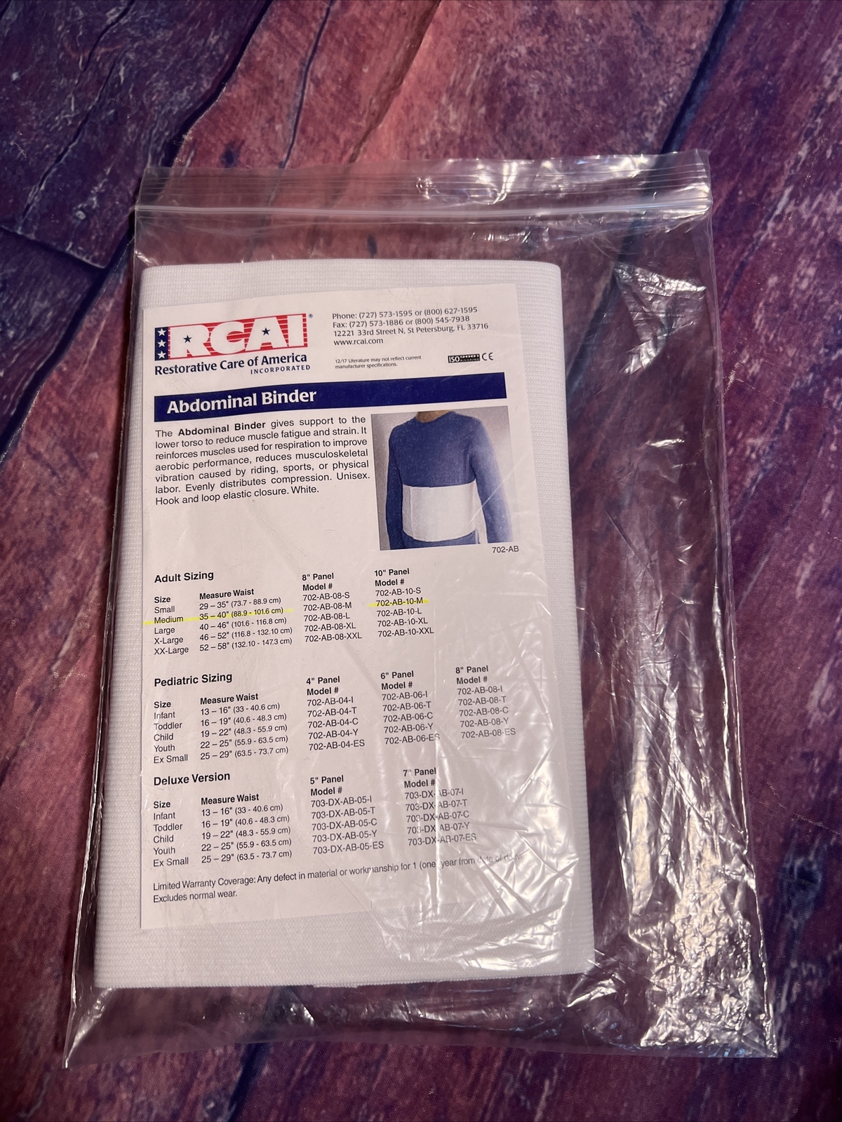 Restorative Care of America Incorporated 10″ Abdominal Binders – size: M(35-40″)