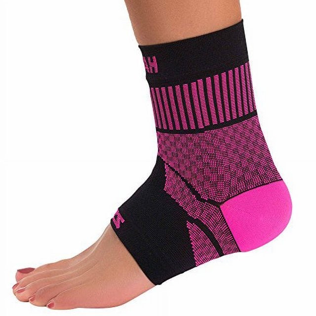 Zensah L108705 Pink/Black SINGLE Compression Ankle Support Sleeve Brace Size L