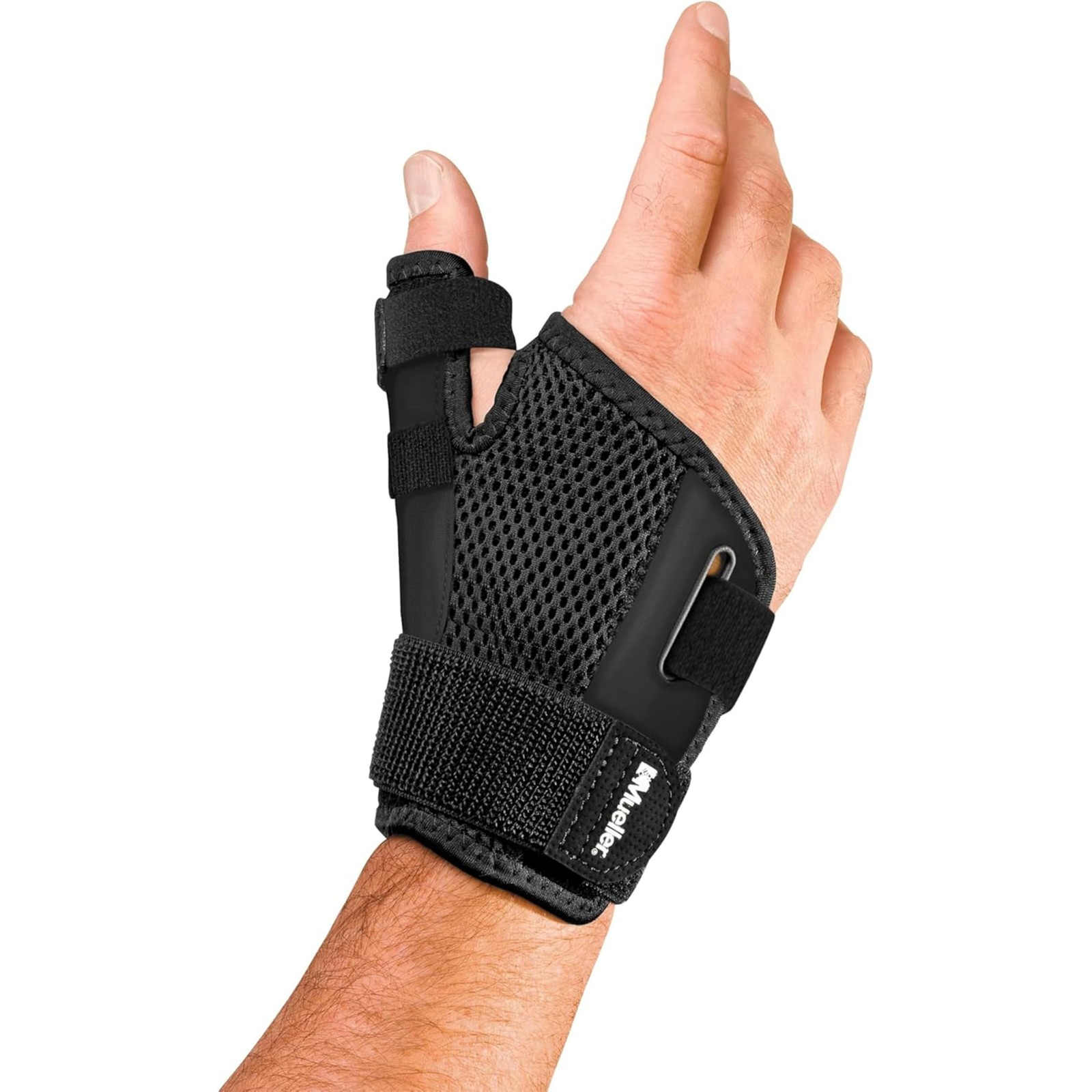MUELLER Sports Medicine Adjust-to-Fit Thumb Brace, 1 Count (Pack of 1), Black