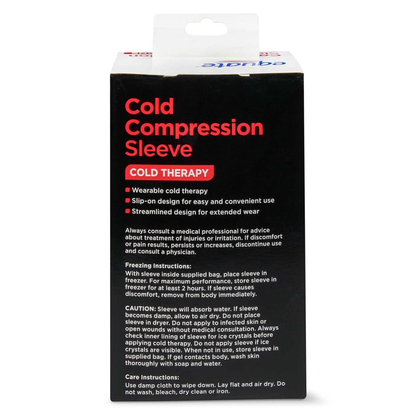 Equate Unisex Black Cold Swelling Therapy Compression Slip-on Sleeve One Size
