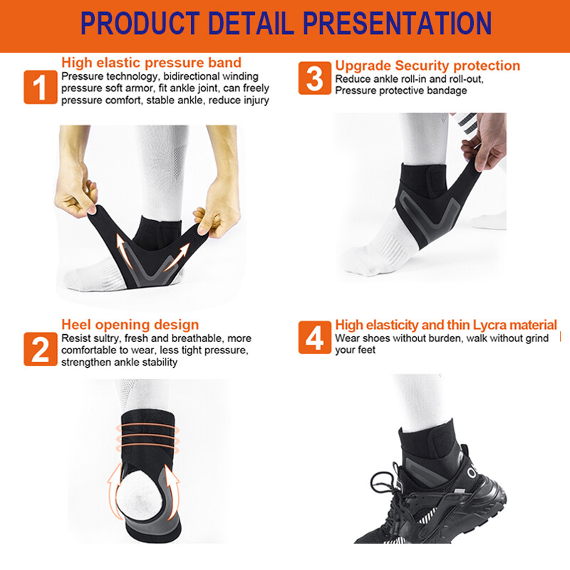 Ankle Brace Compression Support Sleeve Swelling Achilles Tendon Joint Pain Wrap@