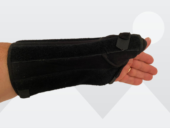 Adult Black Universal Left Hand Wrist Thumb Quick-Fit Support Splint Brace
