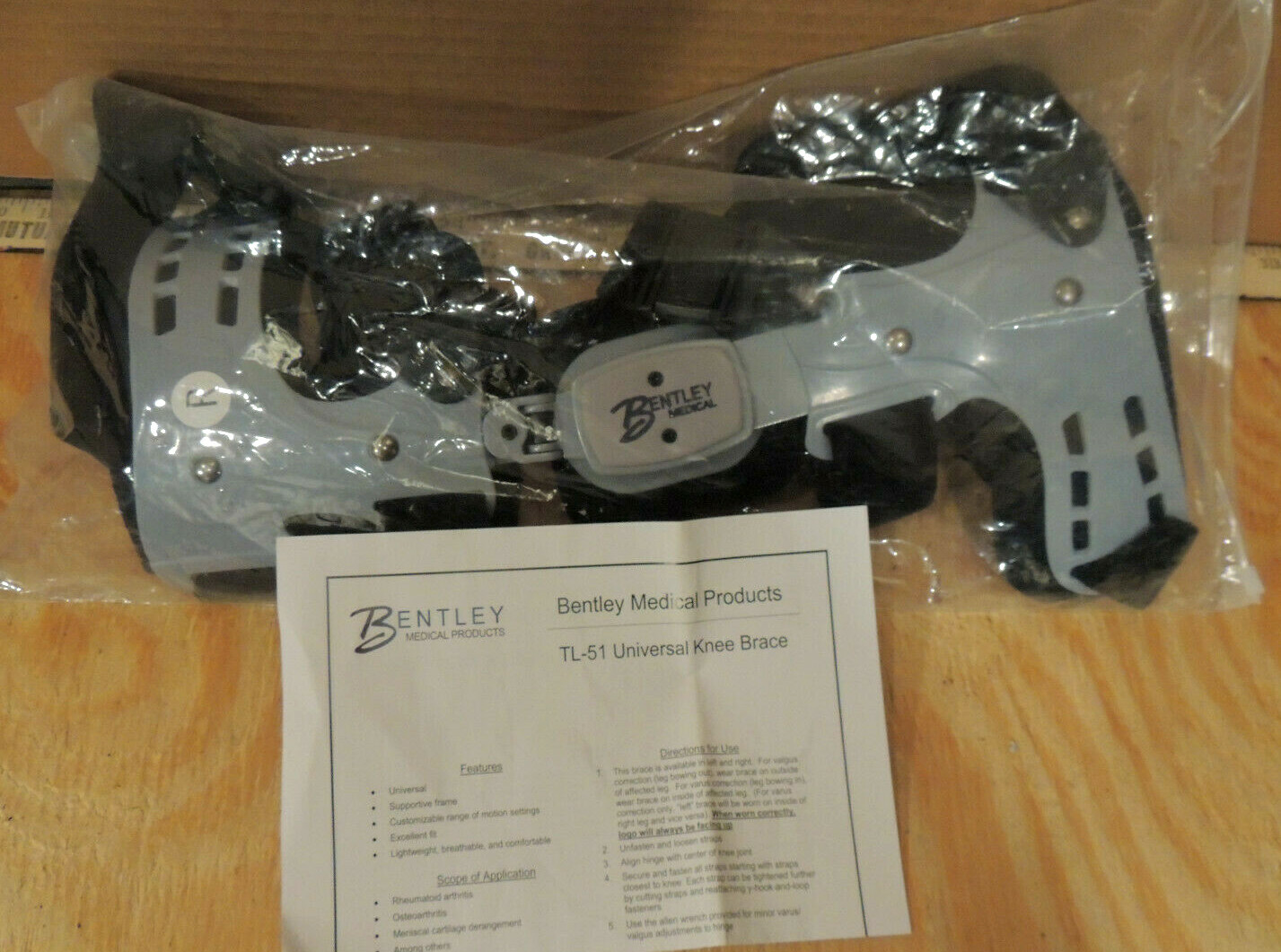 Universal Knee Brace RIGHT TL-51 Bentley Rheumatoid Arthritis & Osteoartritis