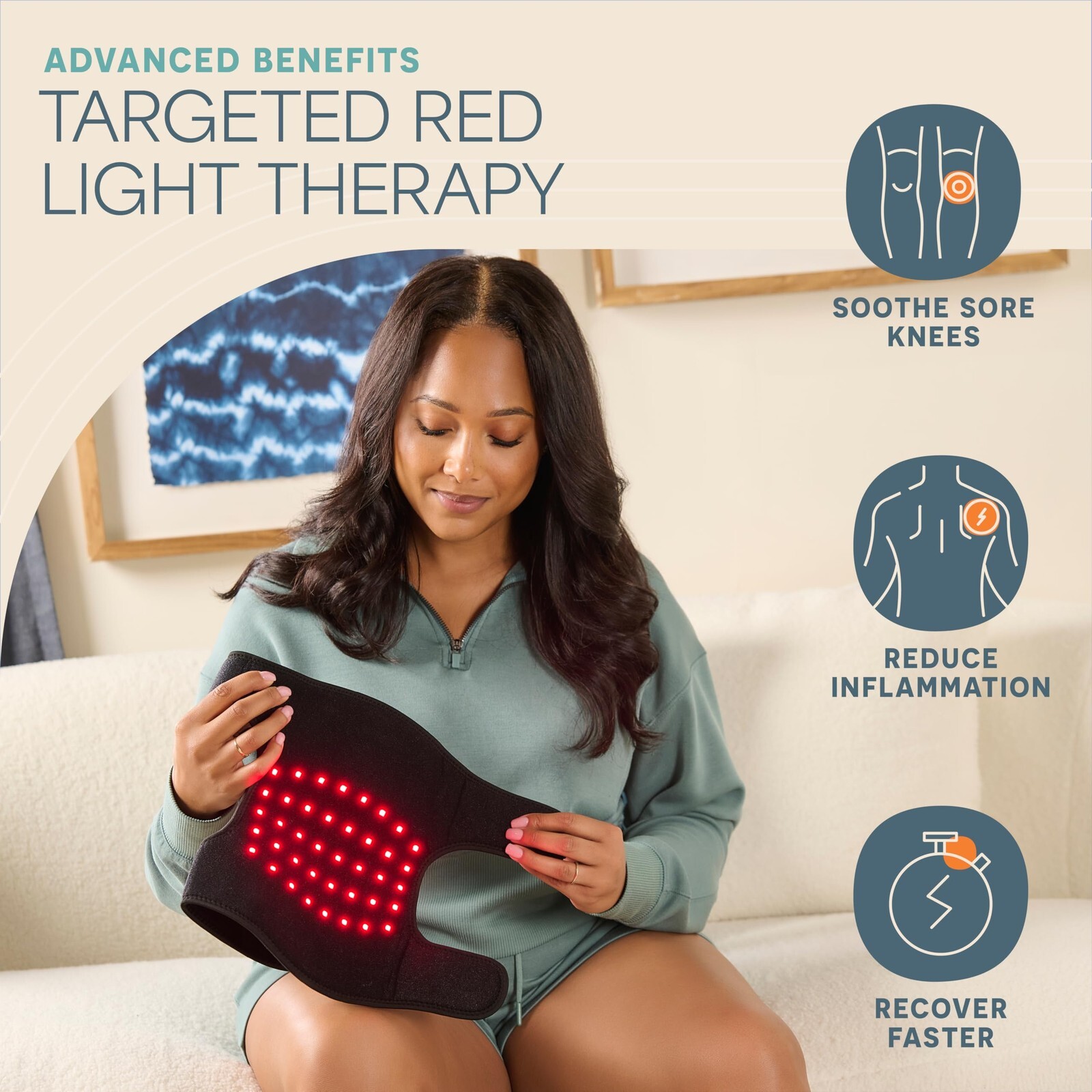 Red Light Therapy Knee Brace – Portable Infrared Device for Pain Relief Stiffnes