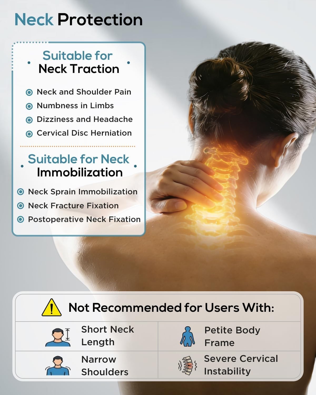 Cervical Neck Traction Device: Neck Stretcher for Cervical Pain Relief, Electric