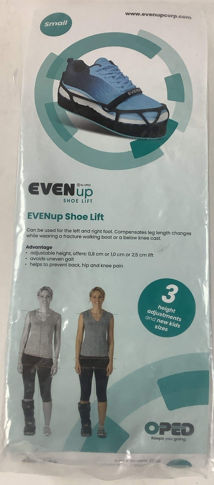 EVENup Shoe Lift Small Height Balancer Men 6-8 Women 5-8.5 NEW IN PACKAGE