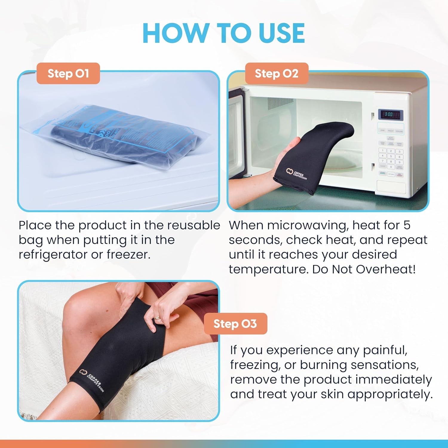 Copper Compression CopperFreeze Knee Sleeve Hot & Cold Therapy