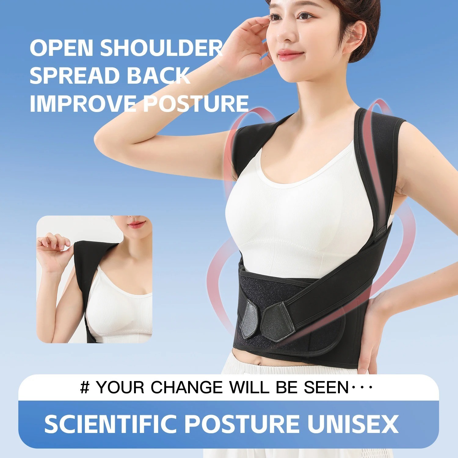 Adjustable Posture Corrector Back Shoulder Support Correct Brace Belt Men Women