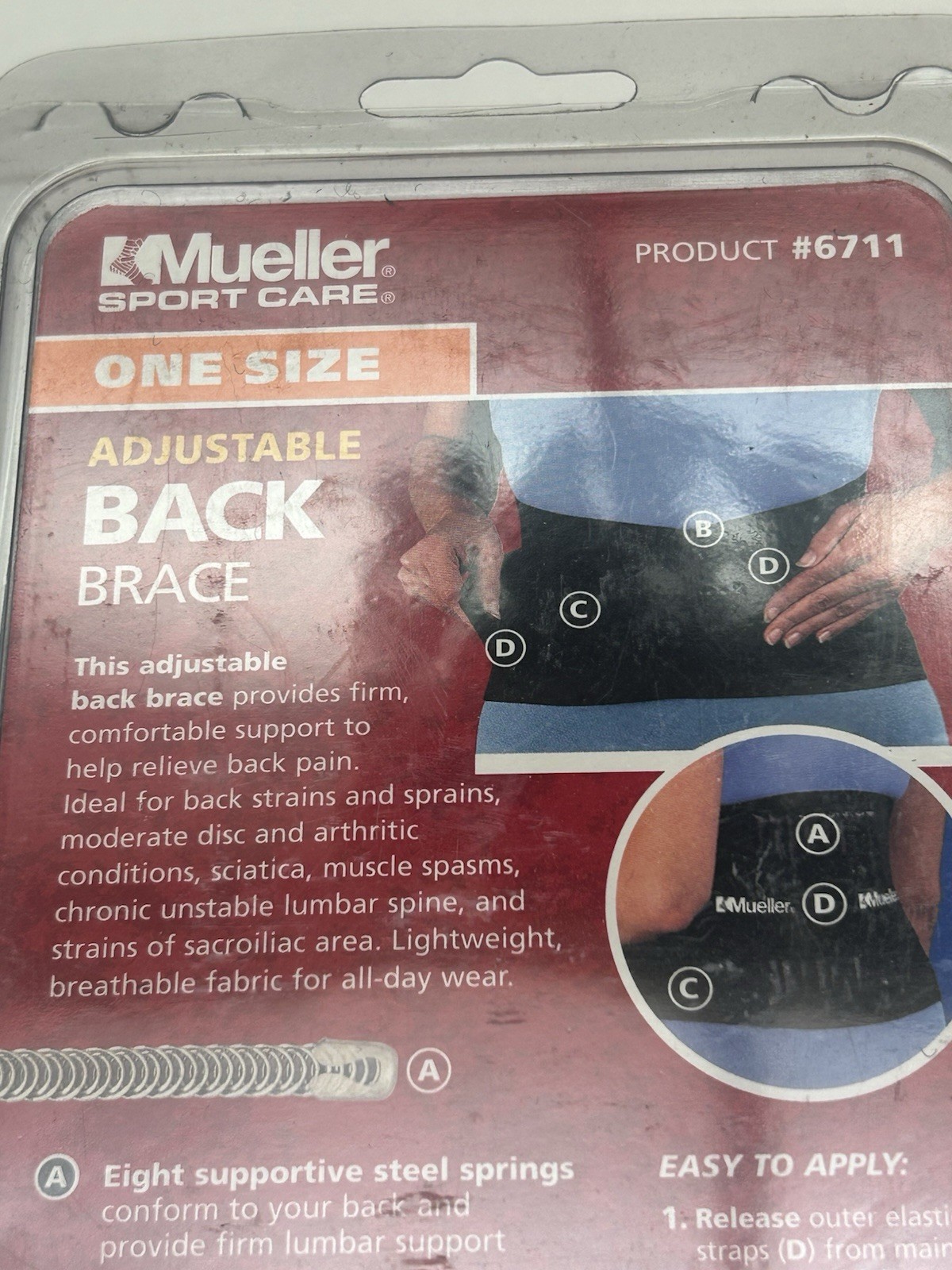 New Mueller Sport Care Adjustable Back Brace One Size [6711] **Free Shipping**