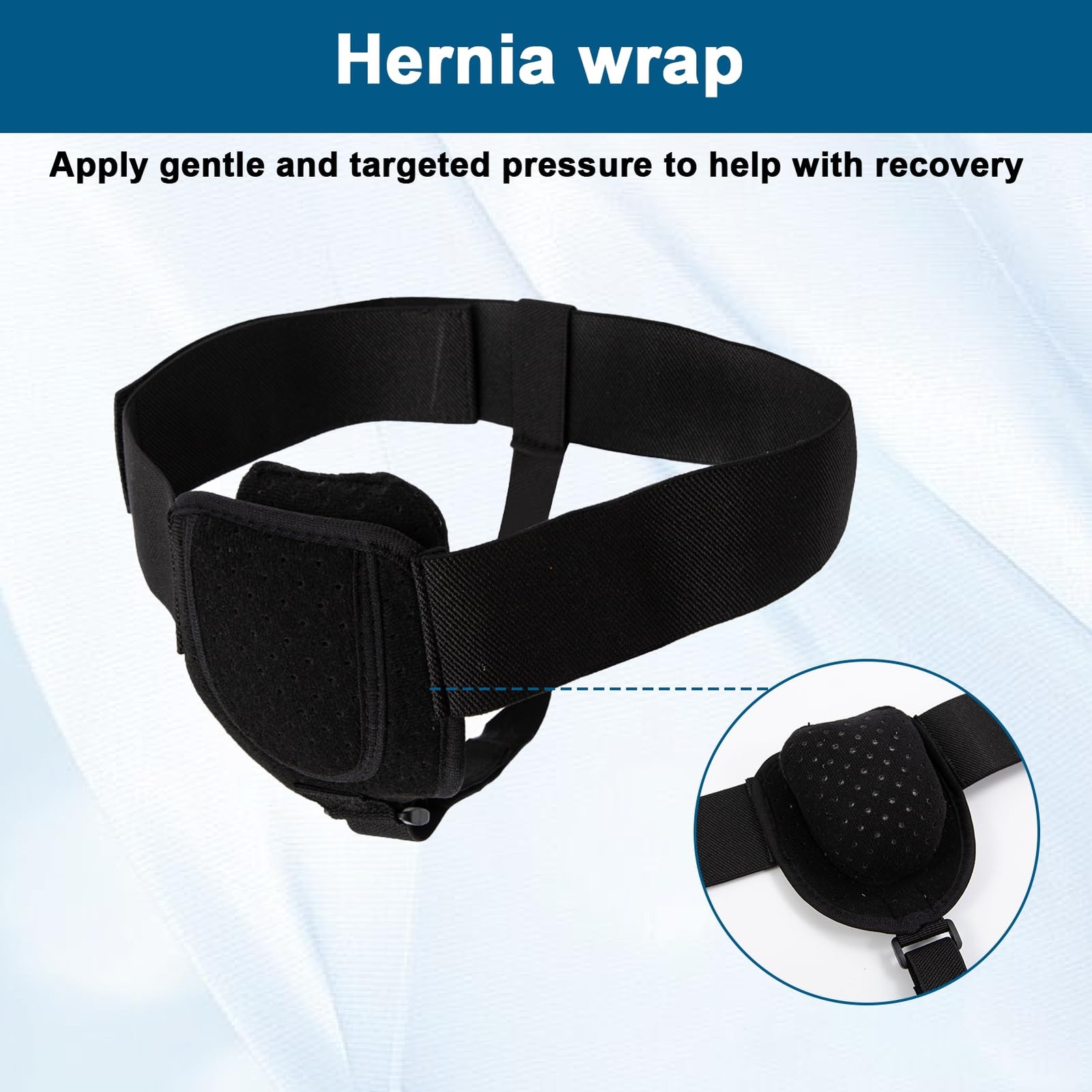 Adjustable Inguinal Hernia Support Belt Truss Removable Compression Pads