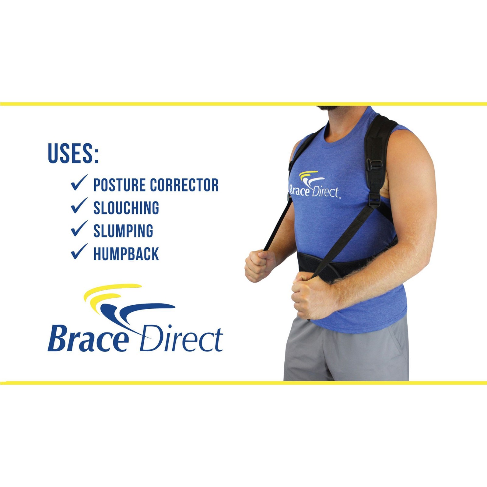 Rigid Posture Corrector Back Brace with Adjustable Back Straightener
