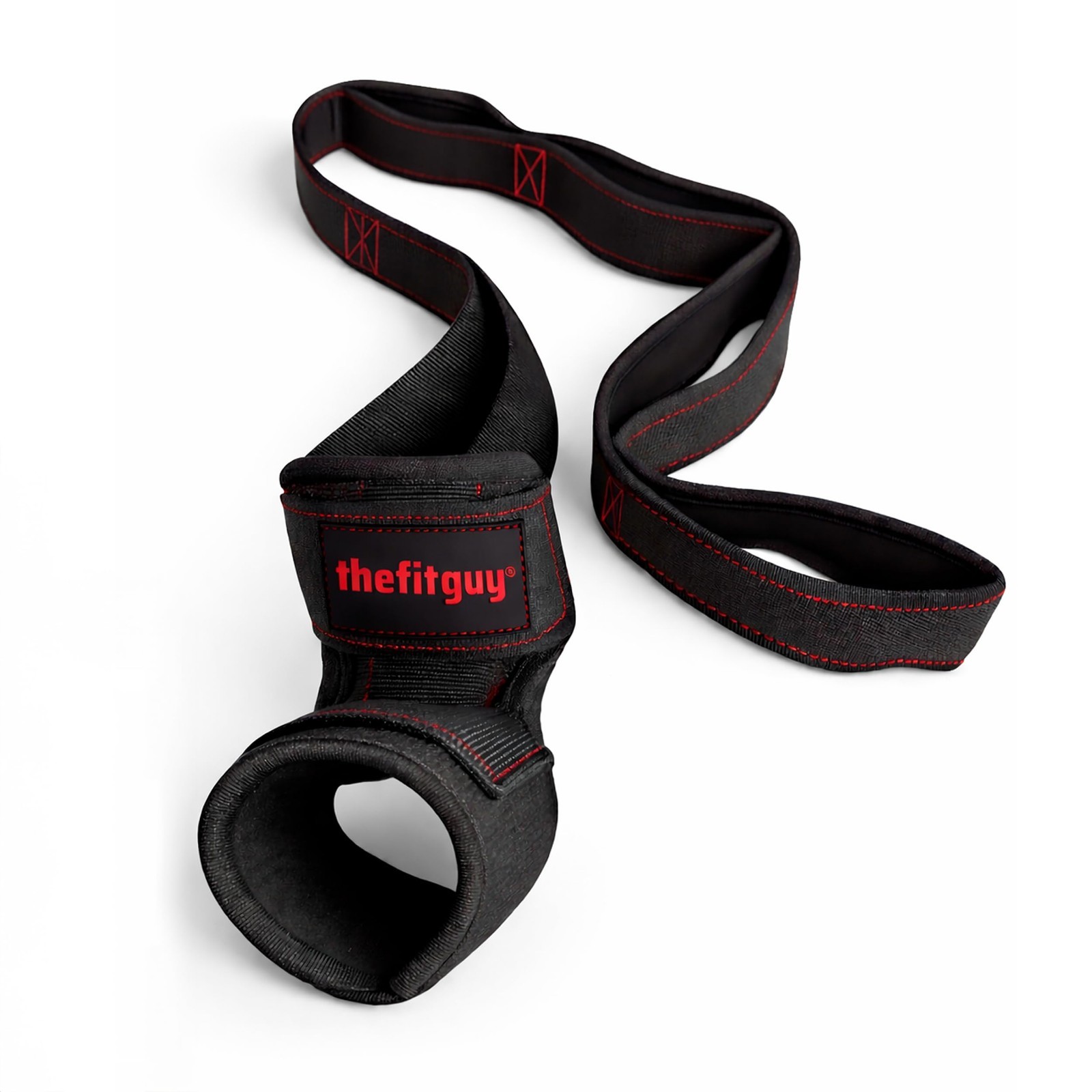 Quad Stretcher Strap with Ankle Support | 4-Loop Non-Elastic for Stretching, Yog