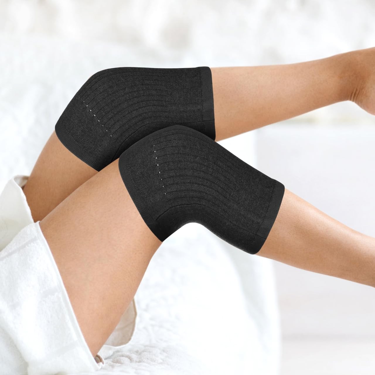 Wool Brace Pad Warm Cashmere Kneepad Thermal Leg Sleeve Non-slip Kneecap Knee…