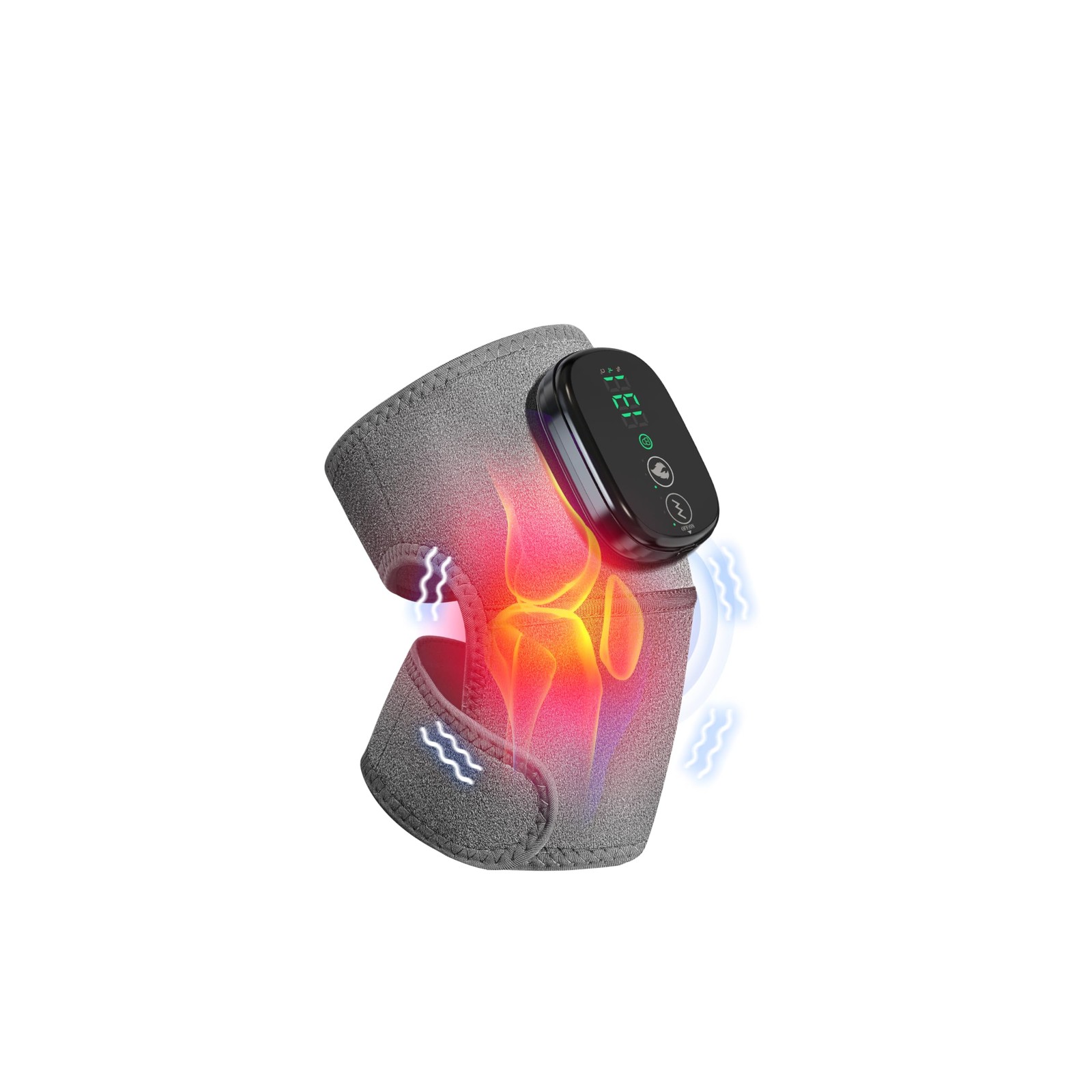 3~in~1 Heated Knee, Shoulder & Elbow Massager with Vibration, Grey